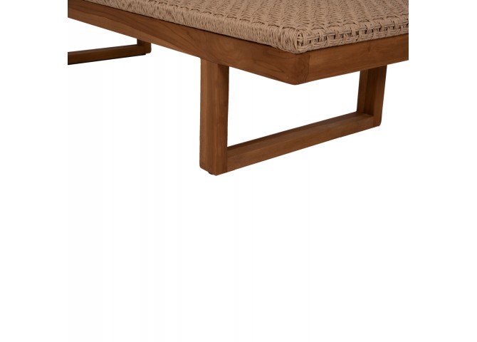 ΞΑΠΛΩΣΤΡΑ PATRON HM5993 TEAK ΞΥΛΟ ΚΑΙ ΣΧΟΙΝΙ VIRO ΣΕ ΠΛΕΞΗ WICKER 191x65x86Yεκ.