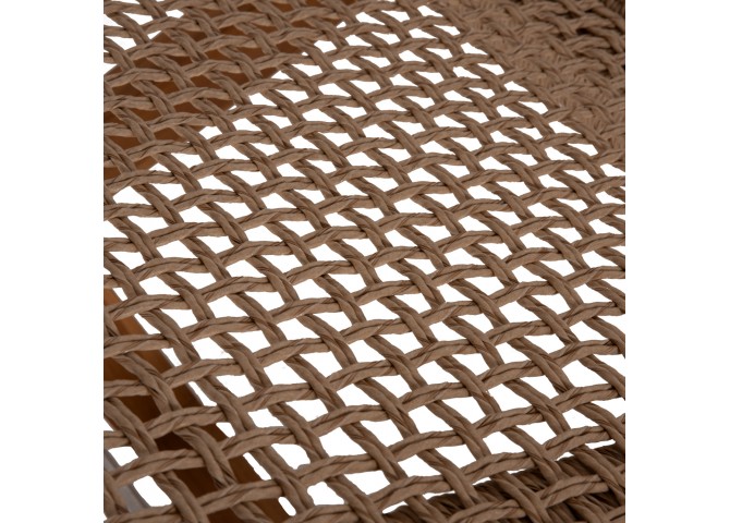 ΞΑΠΛΩΣΤΡΑ PATRON HM5993 TEAK ΞΥΛΟ ΚΑΙ ΣΧΟΙΝΙ VIRO ΣΕ ΠΛΕΞΗ WICKER 191x65x86Yεκ.