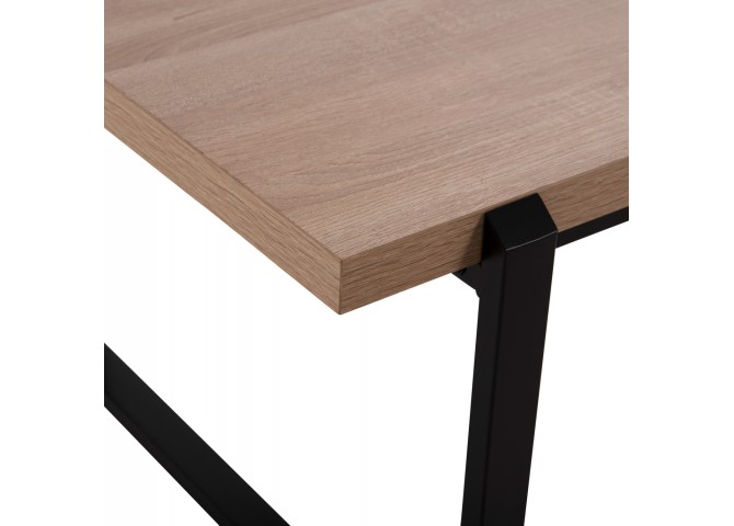 ΤΡΑΠΕΖΙ ΣΑΛΟΝΙΟΥ HM9585.03 MDF SONOMA-ΜΑΥΡΗ ΜΕΤΑΛΛΙΚΗ ΒΑΣΗ 120x60X46Yεκ.