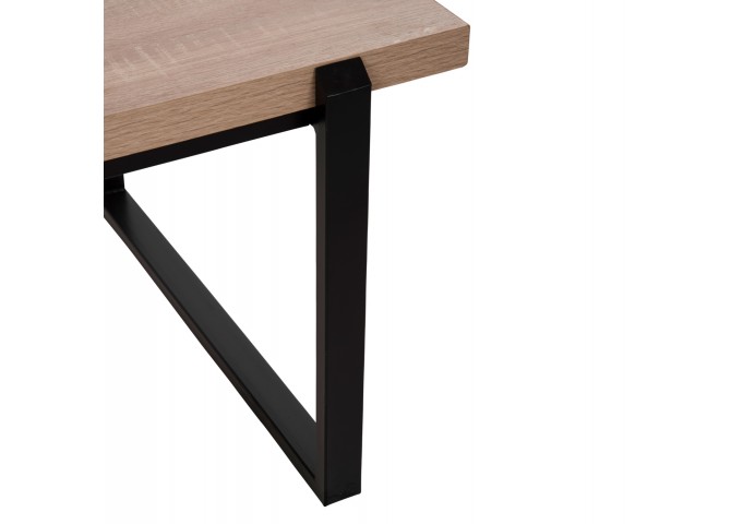 ΤΡΑΠΕΖΙ ΣΑΛΟΝΙΟΥ HM9585.03 MDF SONOMA-ΜΑΥΡΗ ΜΕΤΑΛΛΙΚΗ ΒΑΣΗ 120x60X46Yεκ.