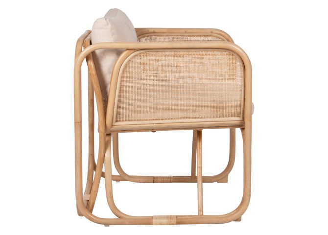 ΠΟΛΥΘΡΟΝΑ WENDY HM9816 RATTAN ΣΕ ΦΥΣΙΚΟ ΧΡΩΜΑ-ΛΕΥΚΑ ΜΑΞΙΛΑΡΙΑ 73x72x84Yεκ.