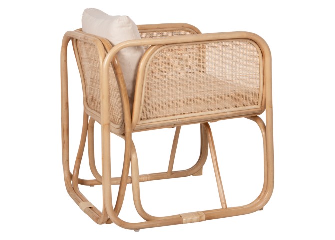 ΠΟΛΥΘΡΟΝΑ WENDY HM9816 RATTAN ΣΕ ΦΥΣΙΚΟ ΧΡΩΜΑ-ΛΕΥΚΑ ΜΑΞΙΛΑΡΙΑ 73x72x84Yεκ.