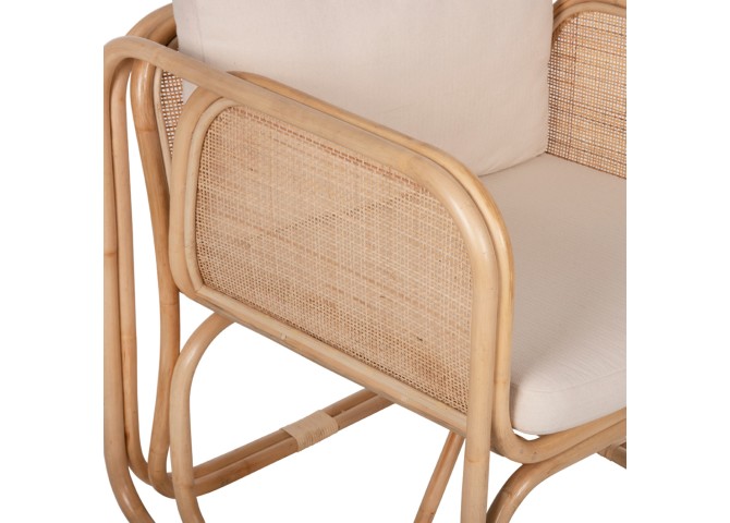 ΠΟΛΥΘΡΟΝΑ WENDY HM9816 RATTAN ΣΕ ΦΥΣΙΚΟ ΧΡΩΜΑ-ΛΕΥΚΑ ΜΑΞΙΛΑΡΙΑ 73x72x84Yεκ.
