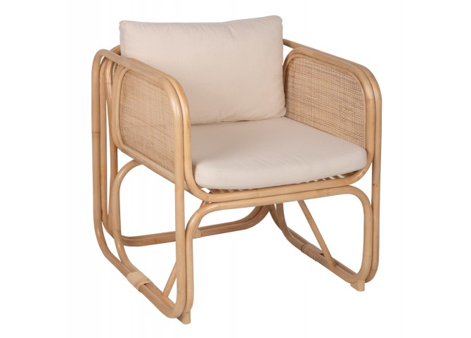 ΠΟΛΥΘΡΟΝΑ WENDY HM9816 RATTAN ΣΕ ΦΥΣΙΚΟ ΧΡΩΜΑ-ΛΕΥΚΑ ΜΑΞΙΛΑΡΙΑ 73x72x84Yεκ.