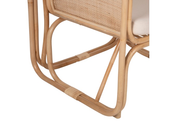 ΠΟΛΥΘΡΟΝΑ WENDY HM9816 RATTAN ΣΕ ΦΥΣΙΚΟ ΧΡΩΜΑ-ΛΕΥΚΑ ΜΑΞΙΛΑΡΙΑ 73x72x84Yεκ.