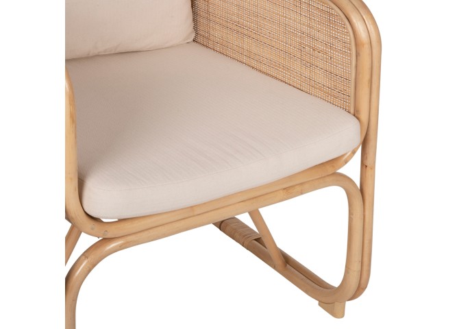 ΠΟΛΥΘΡΟΝΑ WENDY HM9816 RATTAN ΣΕ ΦΥΣΙΚΟ ΧΡΩΜΑ-ΛΕΥΚΑ ΜΑΞΙΛΑΡΙΑ 73x72x84Yεκ.