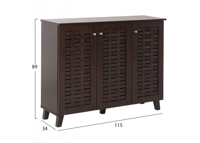 ΠΑΠΑΠΟΥΤΣΟΘΗΚΗ-ΝΤΟΥΛΑΠΙ PRODY HM9610.01 ΜΕΛΑΜΙΝΗ WENGE 3 ΠΟΡΤΕΣ 115x34x89Υεκ.