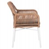 ΠΟΛΥΘΡΟΝΑ TOPIN HM6048.01 ΑΛΟΥΜΙΝΙΟ ΛΕΥΚΟ-P.E. RATTAN ΑΝΟΙΧΤΟ ΚΑΦΕ-ΜΑΞΙΛΑΡΙ ΓΚΡΙ 57x65x84Υ εκ
