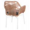 ΠΟΛΥΘΡΟΝΑ TOPIN HM6048.01 ΑΛΟΥΜΙΝΙΟ ΛΕΥΚΟ-P.E. RATTAN ΑΝΟΙΧΤΟ ΚΑΦΕ-ΜΑΞΙΛΑΡΙ ΓΚΡΙ 57x65x84Υ εκ