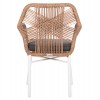 ΠΟΛΥΘΡΟΝΑ TOPIN HM6048.01 ΑΛΟΥΜΙΝΙΟ ΛΕΥΚΟ-P.E. RATTAN ΑΝΟΙΧΤΟ ΚΑΦΕ-ΜΑΞΙΛΑΡΙ ΓΚΡΙ 57x65x84Υ εκ