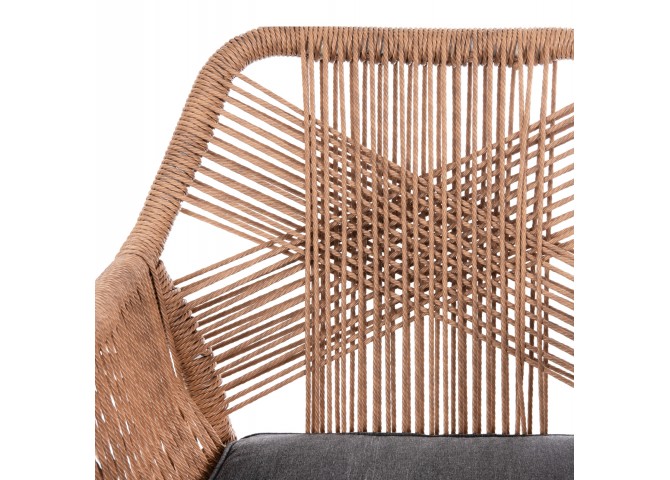 ΠΟΛΥΘΡΟΝΑ TOPIN HM6048.01 ΑΛΟΥΜΙΝΙΟ ΛΕΥΚΟ-P.E. RATTAN ΑΝΟΙΧΤΟ ΚΑΦΕ-ΜΑΞΙΛΑΡΙ ΓΚΡΙ 57x65x84Υ εκ