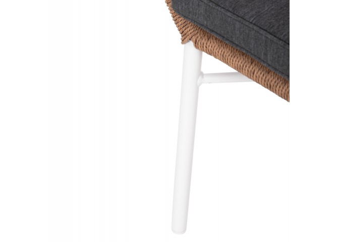 ΠΟΛΥΘΡΟΝΑ TOPIN HM6048.01 ΑΛΟΥΜΙΝΙΟ ΛΕΥΚΟ-P.E. RATTAN ΑΝΟΙΧΤΟ ΚΑΦΕ-ΜΑΞΙΛΑΡΙ ΓΚΡΙ 57x65x84Υ εκ