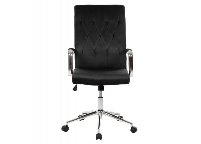 ΚΑΡΕΚΛΑ ΓΡΑΦΕΙΟΥ JOSEF HM1181.04 ΜΑΥΡΟ ΒΕΛΟΥΔΟ-INOX ΒΑΣΗ 58x61x105-113Yεκ.