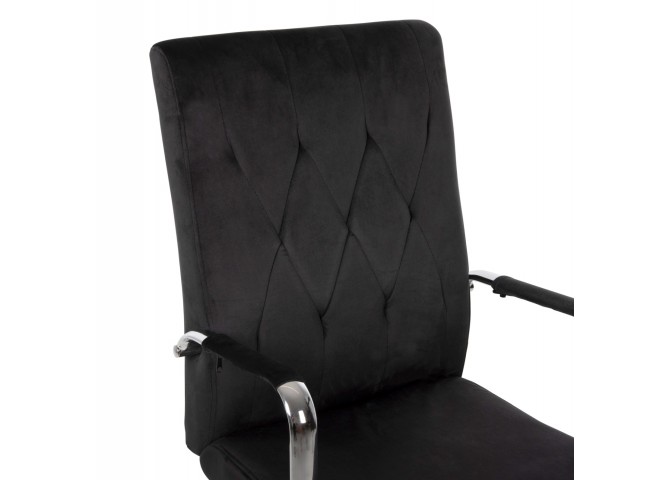 ΚΑΡΕΚΛΑ ΓΡΑΦΕΙΟΥ JOSEF HM1181.04 ΜΑΥΡΟ ΒΕΛΟΥΔΟ-INOX ΒΑΣΗ 58x61x105-113Yεκ.
