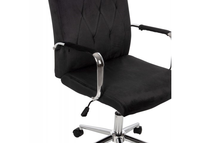ΚΑΡΕΚΛΑ ΓΡΑΦΕΙΟΥ JOSEF HM1181.04 ΜΑΥΡΟ ΒΕΛΟΥΔΟ-INOX ΒΑΣΗ 58x61x105-113Yεκ.