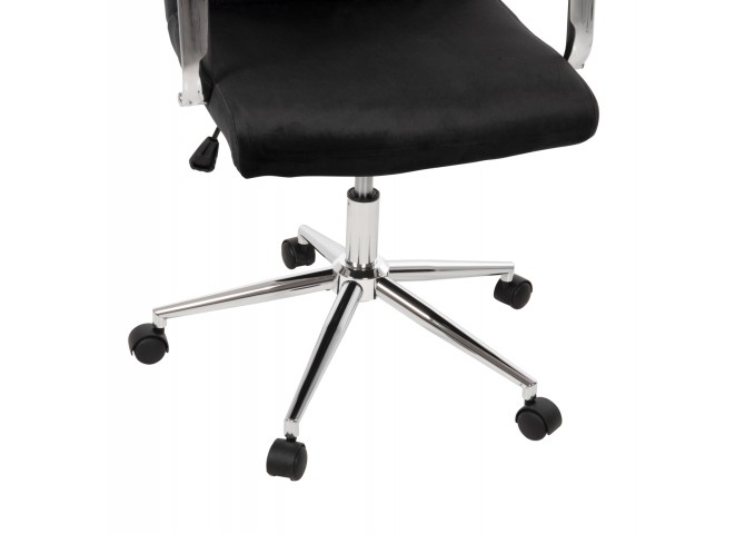ΚΑΡΕΚΛΑ ΓΡΑΦΕΙΟΥ JOSEF HM1181.04 ΜΑΥΡΟ ΒΕΛΟΥΔΟ-INOX ΒΑΣΗ 58x61x105-113Yεκ.