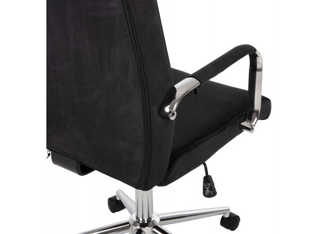 ΚΑΡΕΚΛΑ ΓΡΑΦΕΙΟΥ JOSEF HM1181.04 ΜΑΥΡΟ ΒΕΛΟΥΔΟ-INOX ΒΑΣΗ 58x61x105-113Yεκ.