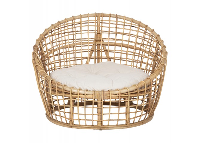 ΠΟΛΥΘΡΟΝΑ ENTO HM9814 RATTAN ΣΕ ΦΥΣΙΚΟ-ΛΕΥΚΟ ΜΑΞΙΛΑΡΙ 106x94x82Yεκ.
