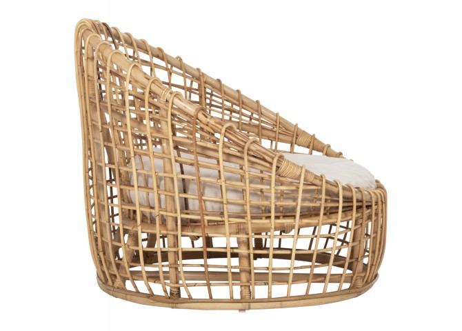 ΠΟΛΥΘΡΟΝΑ ENTO HM9814 RATTAN ΣΕ ΦΥΣΙΚΟ-ΛΕΥΚΟ ΜΑΞΙΛΑΡΙ 106x94x82Yεκ.