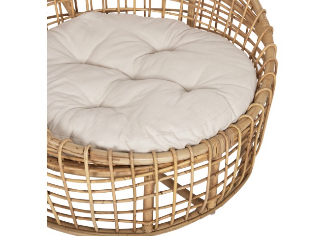 ΠΟΛΥΘΡΟΝΑ ENTO HM9814 RATTAN ΣΕ ΦΥΣΙΚΟ-ΛΕΥΚΟ ΜΑΞΙΛΑΡΙ 106x94x82Yεκ.