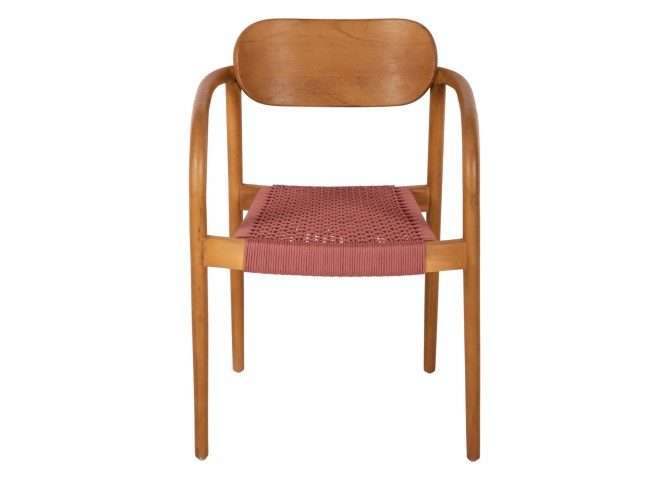 ΠΟΛΥΘΡΟΝΑ OSLO HM9636.06 ΞΥΛΟ TEAK ΦΥΣΙΚΟ & ΡΟΖ ΣΧΟΙΝΙ 55x54x80Yεκ.