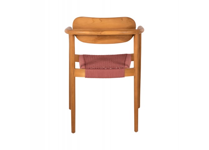 ΠΟΛΥΘΡΟΝΑ OSLO HM9636.06 ΞΥΛΟ TEAK ΦΥΣΙΚΟ & ΡΟΖ ΣΧΟΙΝΙ 55x54x80Yεκ.
