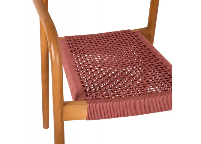 ΠΟΛΥΘΡΟΝΑ OSLO HM9636.06 ΞΥΛΟ TEAK ΦΥΣΙΚΟ & ΡΟΖ ΣΧΟΙΝΙ 55x54x80Yεκ.