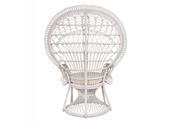 ΠΟΛΥΘΡΟΝΑ ROYAL PEACOCK HM9342.02 RATTAN ΣΕ ΛΕΥΚΟ-ΜΑΞΙΛΑΡΙ ΛΕΥΚΟ 114x72x150Yεκ.