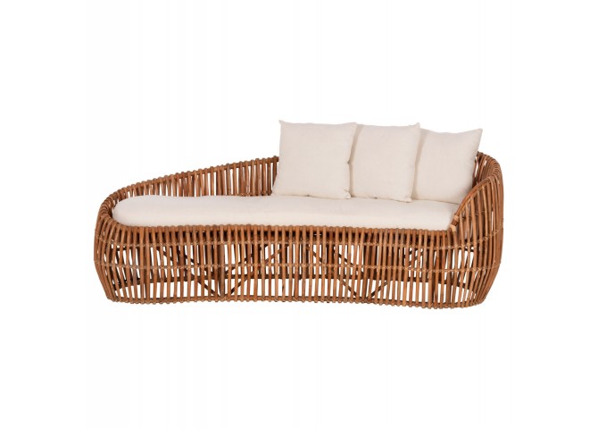 ΚΑΝΑΠΕΣ-ΑΝΑΚΛΙΝΤΡΟ LANTRY HM5991 ΦΥΣΙΚΟ RATTAN- ΛΕΥΚΑ ΜΑΞΙΛΑΡΙΑ 215x60x78Yεκ.