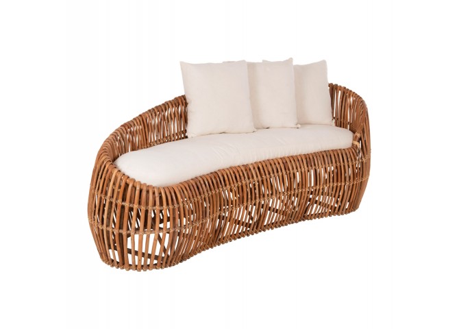 ΚΑΝΑΠΕΣ-ΑΝΑΚΛΙΝΤΡΟ LANTRY HM5991 ΦΥΣΙΚΟ RATTAN- ΛΕΥΚΑ ΜΑΞΙΛΑΡΙΑ 215x60x78Yεκ.