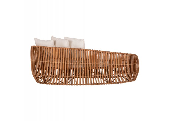 ΚΑΝΑΠΕΣ-ΑΝΑΚΛΙΝΤΡΟ LANTRY HM5991 ΦΥΣΙΚΟ RATTAN- ΛΕΥΚΑ ΜΑΞΙΛΑΡΙΑ 215x60x78Yεκ.