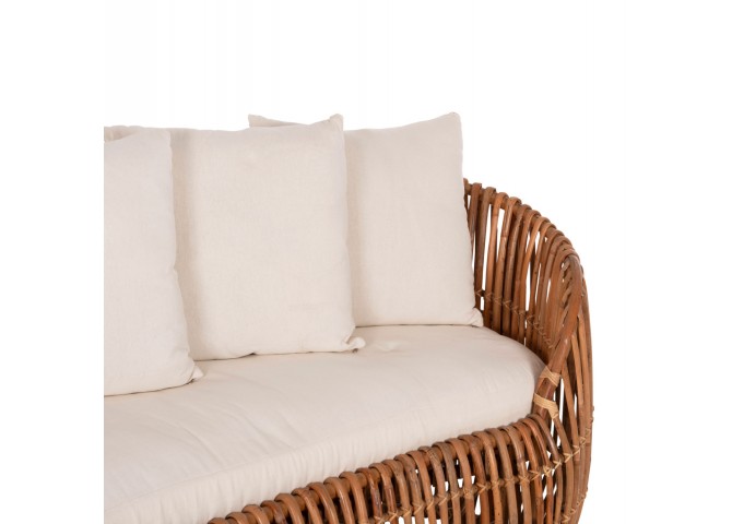 ΚΑΝΑΠΕΣ-ΑΝΑΚΛΙΝΤΡΟ LANTRY HM5991 ΦΥΣΙΚΟ RATTAN- ΛΕΥΚΑ ΜΑΞΙΛΑΡΙΑ 215x60x78Yεκ.