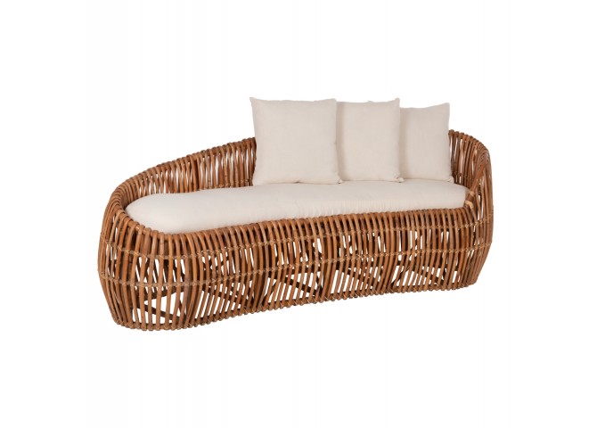 ΚΑΝΑΠΕΣ-ΑΝΑΚΛΙΝΤΡΟ LANTRY HM5991 ΦΥΣΙΚΟ RATTAN- ΛΕΥΚΑ ΜΑΞΙΛΑΡΙΑ 215x60x78Yεκ.