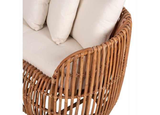 ΚΑΝΑΠΕΣ-ΑΝΑΚΛΙΝΤΡΟ LANTRY HM5991 ΦΥΣΙΚΟ RATTAN- ΛΕΥΚΑ ΜΑΞΙΛΑΡΙΑ 215x60x78Yεκ.