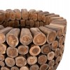 ΤΡΑΠΕΖΙ BAR ΣΤΡΟΓΓΥΛΟ LEEROY HM9806 KOMMATIA ΞΥΛΟΥ TEAK Φ92x104Υ εκ.