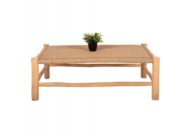 ΤΡΑΠΕΖΙ ΣΑΛΟΝΙΟΥ LONDER HM5985 ΞΥΛΟ ΤΕΑΚ- ΣΥΝΘΕΤΙΚΟ RATTAN-ΦΥΣΙΚΟ 120x80x40Yεκ.
