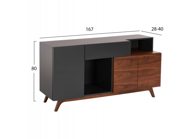 ΜΠΟΥΦΕΣ PREDA HM9747 MDF ΜΕ ΚΑΡΥΔΙ & ΣΚΟΥΡΟ ΓΚΡΙ ΚΑΠΛΑΜΑ 167x28-40x80Υεκ.