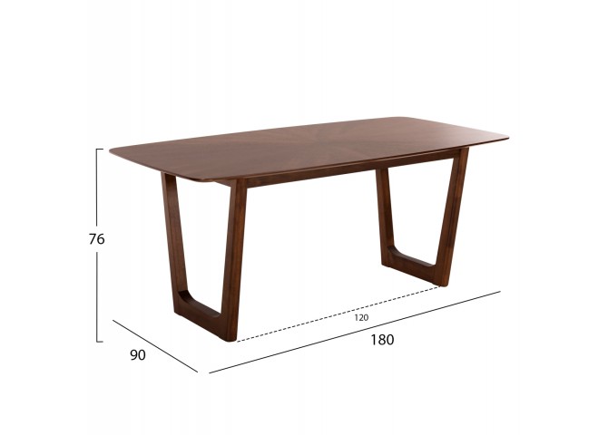 ΤΡΑΠΕΖΙ ΤΡΑΠΕΖΑΡΙΑΣ RINER ΟΡΘΟΓΩΝΙΟ HM9745 MDF ΜΕ ΚΑΠΛΑΜΑ ΚΑΡΥΔΙΑΣ 180x90x76εκ.