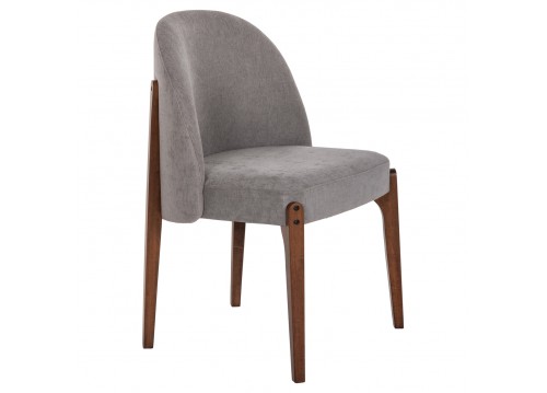 ΚΑΡΕΚΛΑ ΤΡΑΠΕΖΑΡΙΑΣ RAMMER HM9744.01 RUBBERWOOD ΣΕ ΚΑΡΥΔΙ-ΓΚΡΙ ΥΦΑΣΜΑ 57x55x86Υεκ.