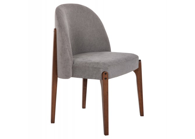 ΚΑΡΕΚΛΑ ΤΡΑΠΕΖΑΡΙΑΣ RAMMER HM9744.01 RUBBERWOOD ΣΕ ΚΑΡΥΔΙ-ΓΚΡΙ ΥΦΑΣΜΑ 57x55x86Υεκ.