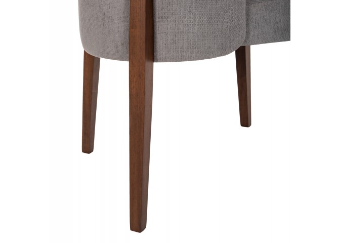 ΚΑΡΕΚΛΑ ΤΡΑΠΕΖΑΡΙΑΣ RAMMER HM9744.01 RUBBERWOOD ΣΕ ΚΑΡΥΔΙ-ΓΚΡΙ ΥΦΑΣΜΑ 57x55x86Υεκ.