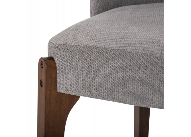 ΚΑΡΕΚΛΑ ΤΡΑΠΕΖΑΡΙΑΣ RAMMER HM9744.01 RUBBERWOOD ΣΕ ΚΑΡΥΔΙ-ΓΚΡΙ ΥΦΑΣΜΑ 57x55x86Υεκ.