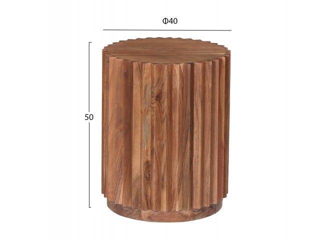 ΒΟΗΘΗΤΙΚΟ ΤΡΑΠΕΖΙ ΣΤΡΟΓΓΥΛΟ SEDGE HM9696 ΜΑΣΙΦ ΑΚΑΚΙΑ-ΦΥΣΙΚΟ ΧΡΩΜΑ Φ40x50Υεκ.