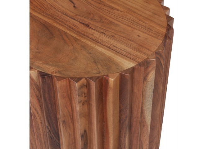 ΒΟΗΘΗΤΙΚΟ ΤΡΑΠΕΖΙ ΣΤΡΟΓΓΥΛΟ SEDGE HM9696 ΜΑΣΙΦ ΑΚΑΚΙΑ-ΦΥΣΙΚΟ ΧΡΩΜΑ Φ40x50Υεκ.