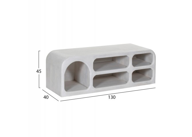 ΕΠΙΠΛΟ ΤΗΛΕΟΡΑΣΗΣ HANDYR HM9704 ΜΑΣΙΦ ΞΥΛΟ MANGO ΣΕ ΛΕΥΚΟ 130x40x45Yεκ.