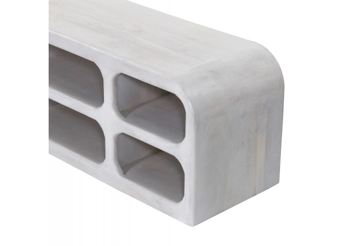 ΕΠΙΠΛΟ ΤΗΛΕΟΡΑΣΗΣ HANDYR HM9704 ΜΑΣΙΦ ΞΥΛΟ MANGO ΣΕ ΛΕΥΚΟ 130x40x45Yεκ.