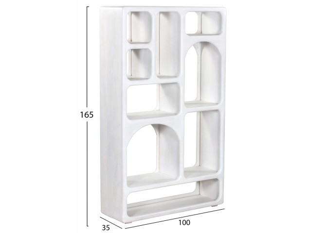 ΒΙΒΛΙΟΘΗΚΗ HANDYR HM9707 ΜΑΣΙΦ ΞΥΛΟ MANGO ΣΕ ΛΕΥΚΟ ΧΡΩΜΑ 100x35x165Yεκ.