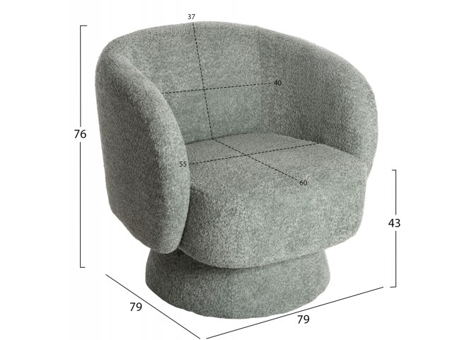 ΠΟΛΥΘΡΟΝΑ KARLEN HM9592.05 ΦΥΣΤΙΚΙ ΜΠΟΥΚΛΕ ΥΦΑΣΜΑ 78x81x77Υεκ.