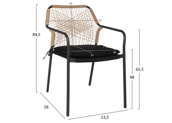 ΠΟΛΥΘΡΟΝΑ ΑΛΟΥΜΙΝΙΟΥ TROTTER HM5865.11 ΣΚΟΥΡΟΣ ΓΚΡΙ ΣΚΕΛΕΤΟΣ ΜΕ WICKER ΜΠΕΖ & ΜΑΥΡΟ ΜΑΞΙΛΑΡΙ