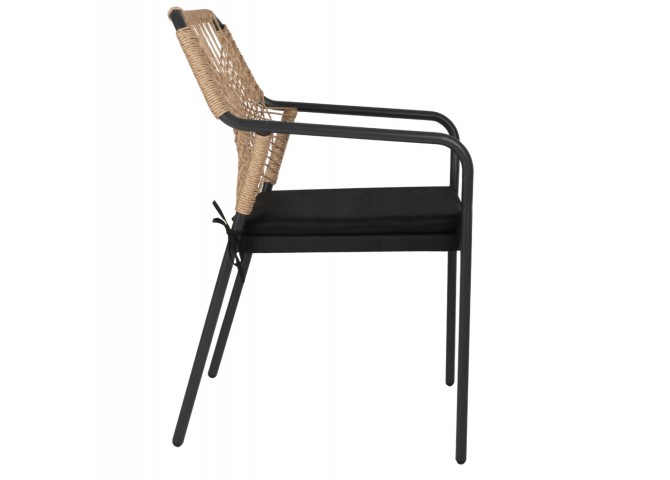 ΠΟΛΥΘΡΟΝΑ ΑΛΟΥΜΙΝΙΟΥ TROTTER HM5865.11 ΣΚΟΥΡΟΣ ΓΚΡΙ ΣΚΕΛΕΤΟΣ ΜΕ WICKER ΜΠΕΖ & ΜΑΥΡΟ ΜΑΞΙΛΑΡΙ
